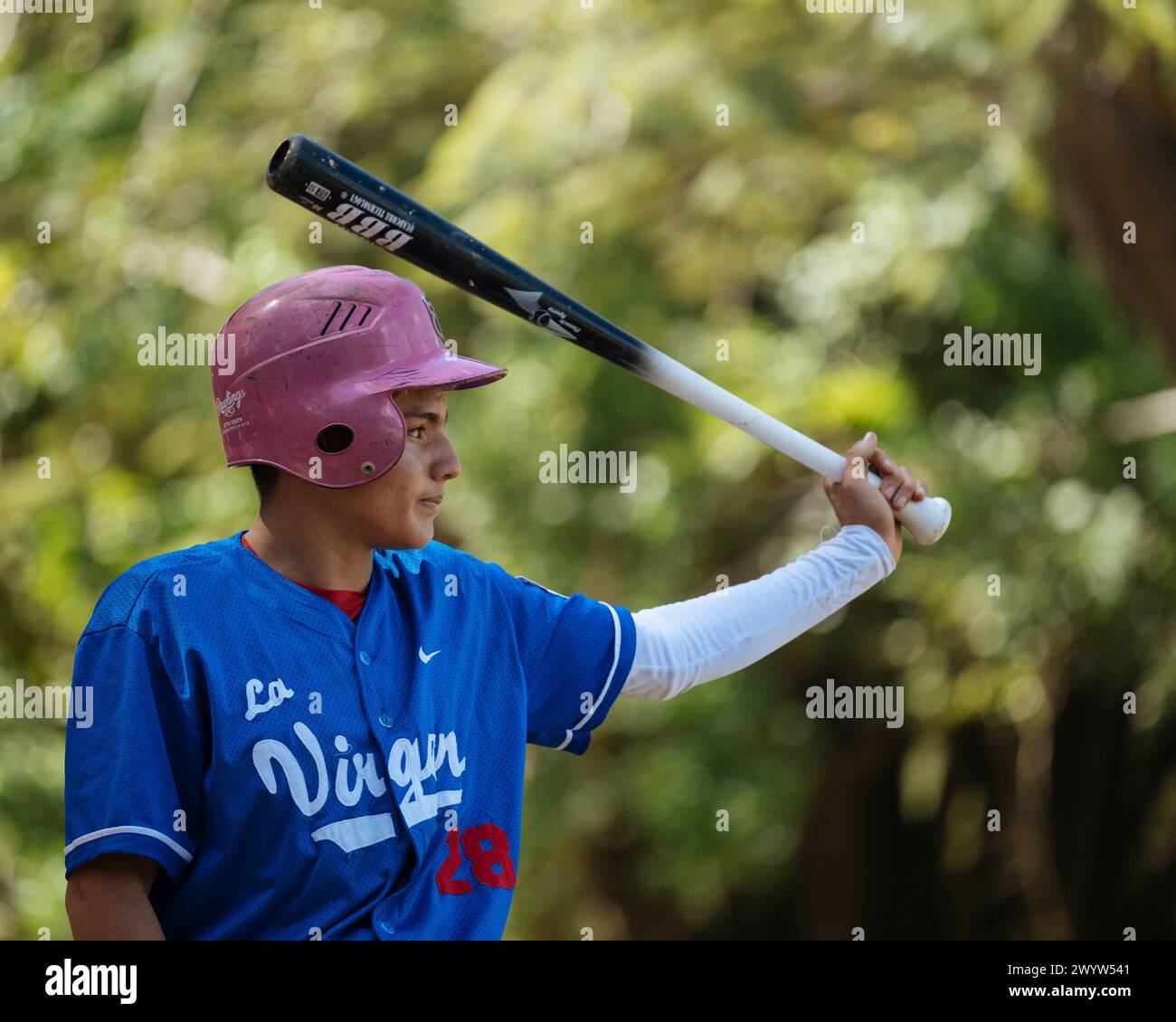 Partita di baseball vicino a Escameca, Rivas, Nicaragua, America centrale Foto Stock