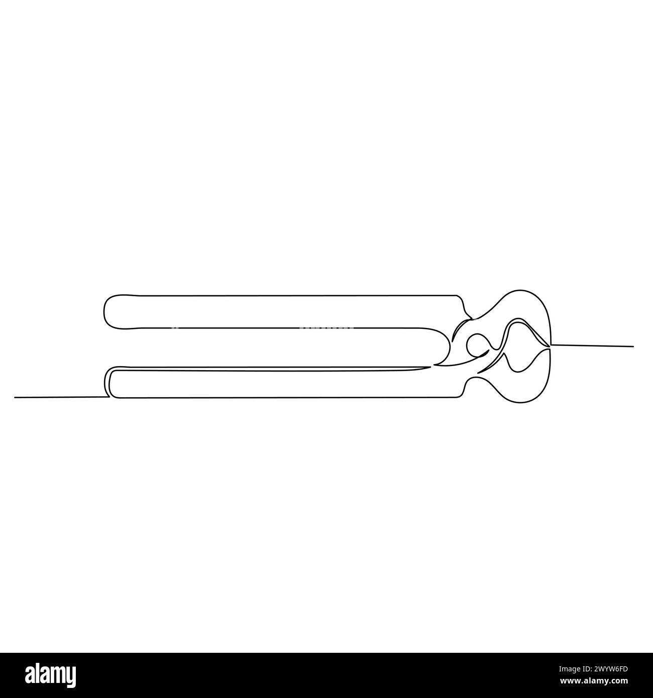 Disegno in linea continua di una tenaglia per chiodi da taglio. Semplice vettore piatto disegnato a mano per utensili in ingegneria e costruzione Illustrazione Vettoriale Disegno in linea continua di una tenaglia per chiodi da taglio. Semplice vettore piatto disegnato a mano per utensili in ingegneria e costruzione Illustrazione Vettoriale