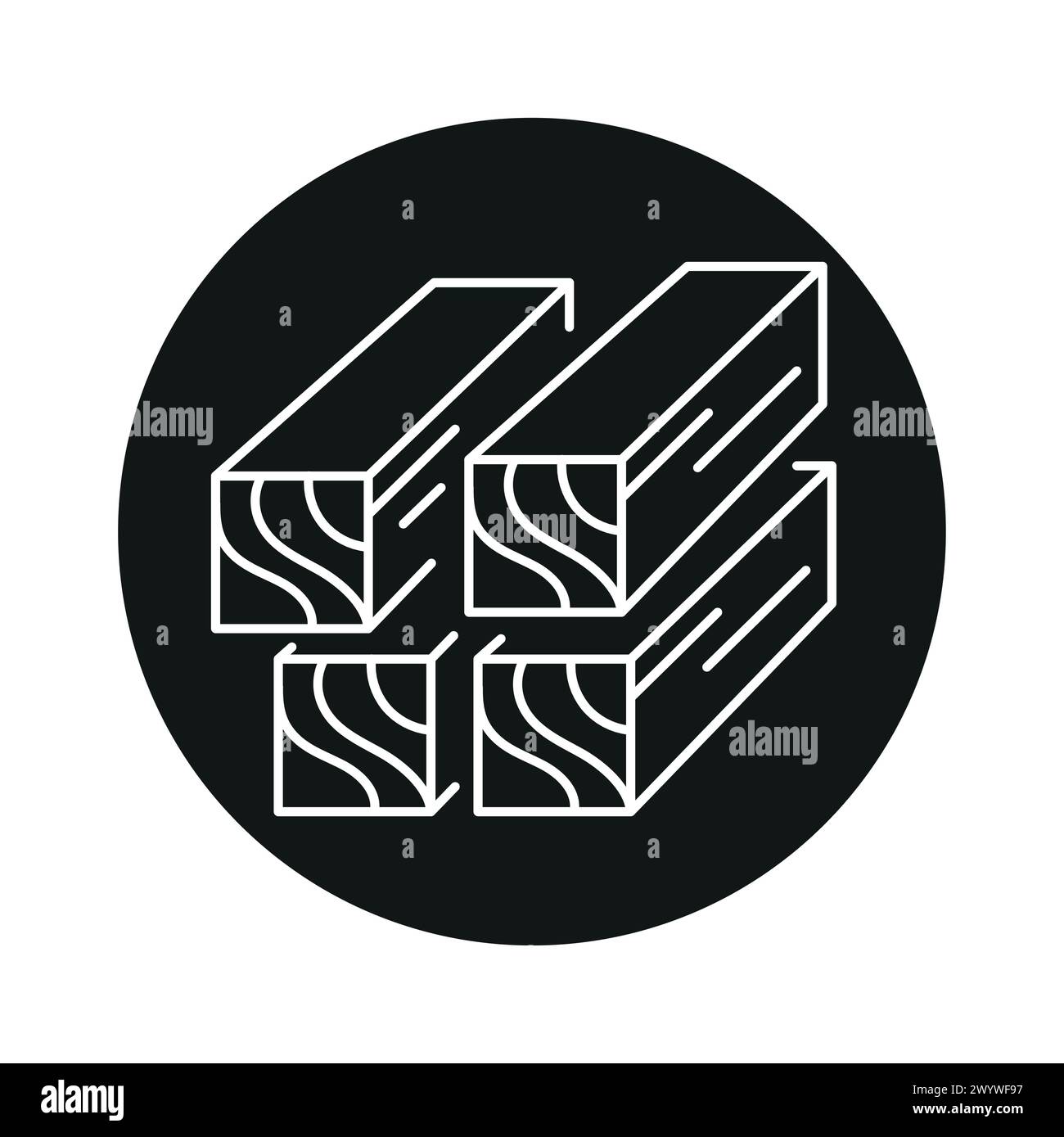 I pannelli in legno modificati termicamente sono contrassegnati da un'icona nera. Firma per pagina Web, app mobile, pulsante, logo. Pulsante isolato vettore. Traccia modificabile. Illustrazione Vettoriale