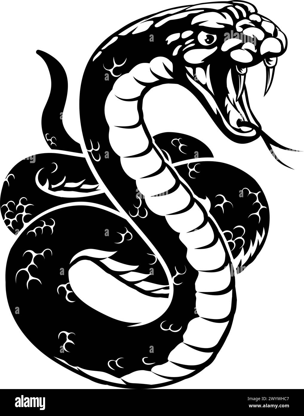 Snake Animal Sport Team Cartoon Animal Mascot Illustrazione Vettoriale