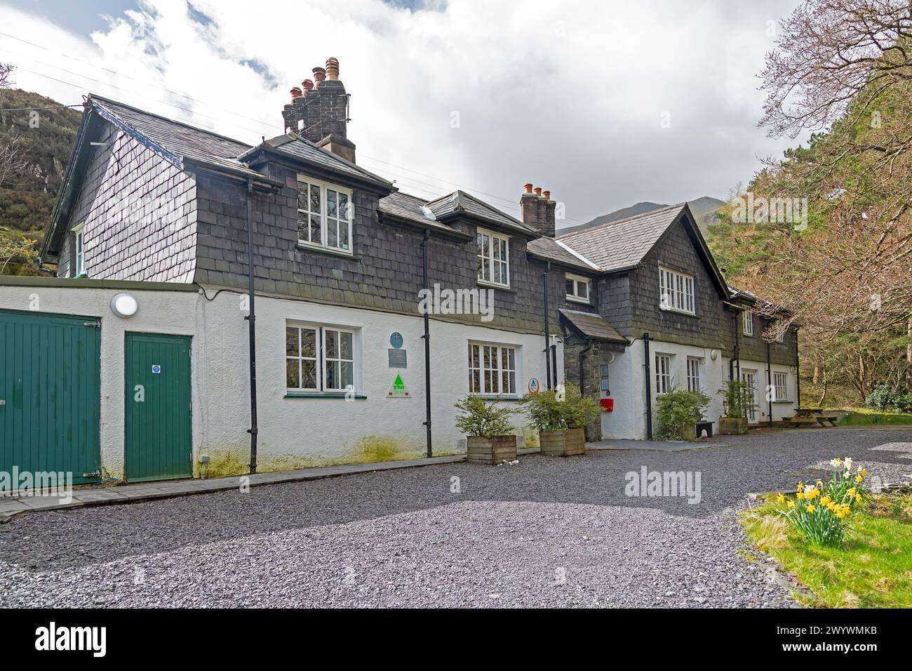 Youth Hostel Idwal Cottage, Snowdonia National Park vicino a Pont Pen-y-benglog, Bethesda, Bangor, Galles, Gran Bretagna Foto Stock