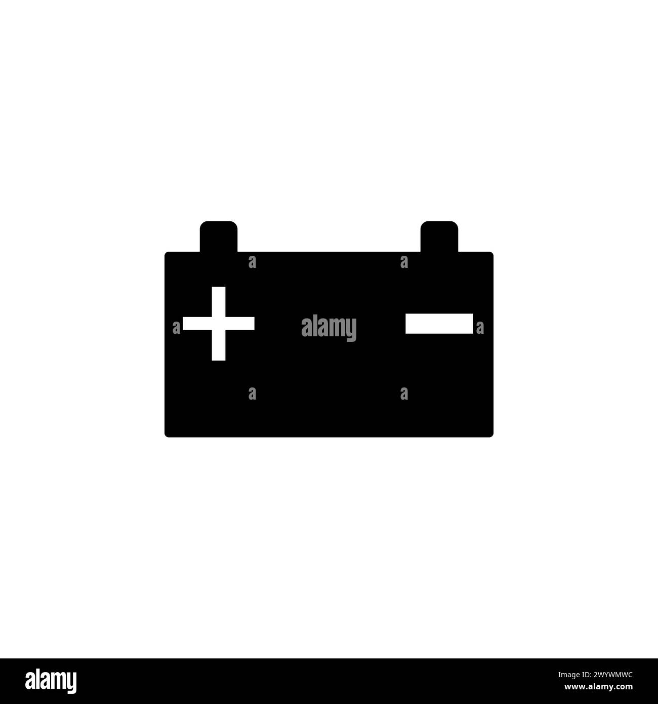 Batteria portatile per auto. Icona del vettore piatto dell'accumulatore di elettricità. Simbolo solido semplice isolato su sfondo bianco Illustrazione Vettoriale