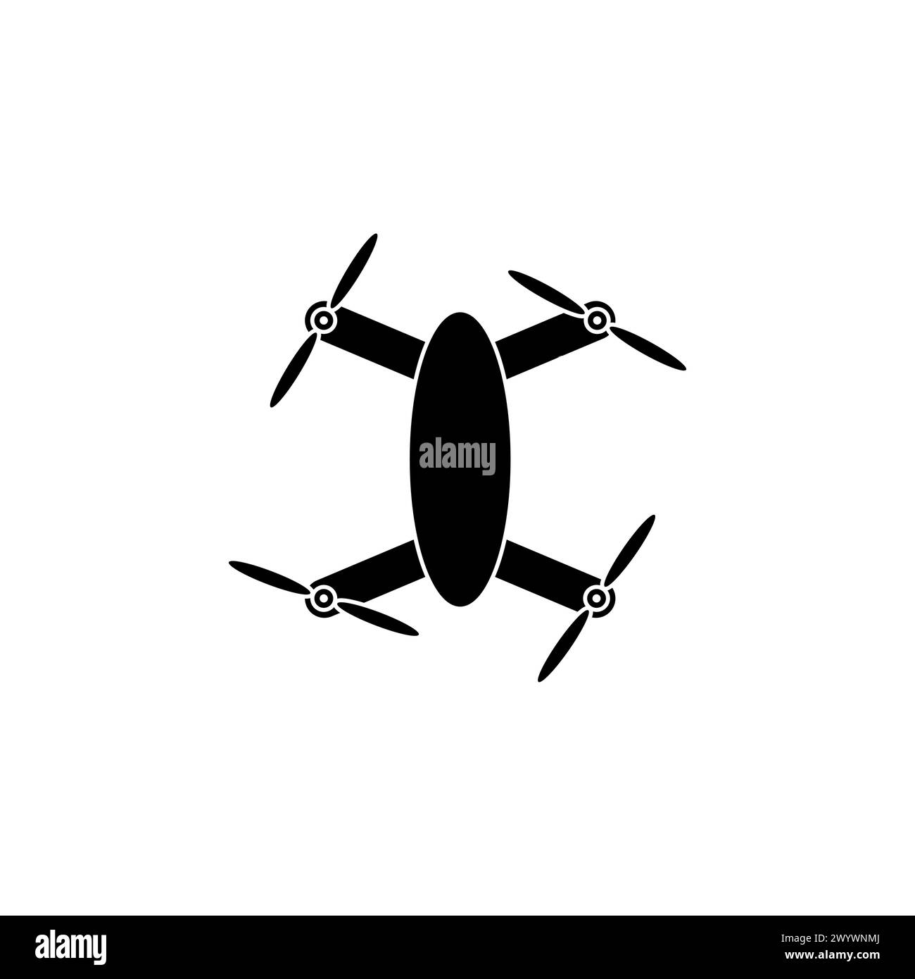 Icona quadrupla del vettore piatto Dron. Simbolo solido semplice isolato su sfondo bianco Illustrazione Vettoriale