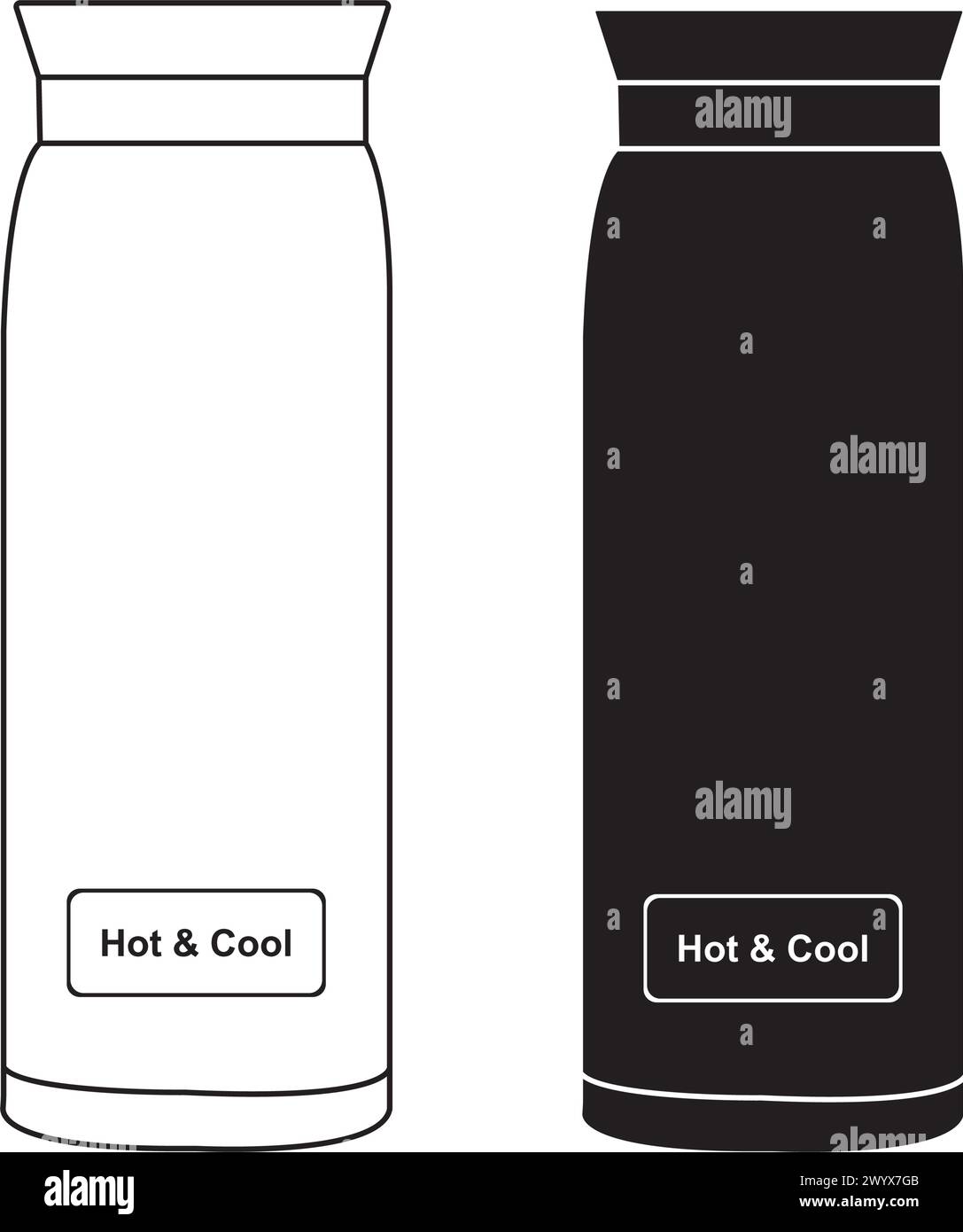 Disegno dell'illustrazione del vettore dell'icona thermos Illustrazione Vettoriale