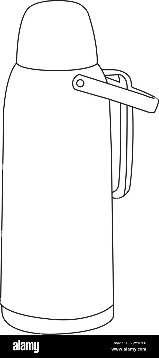 Disegno dell'illustrazione del vettore dell'icona thermos Illustrazione Vettoriale