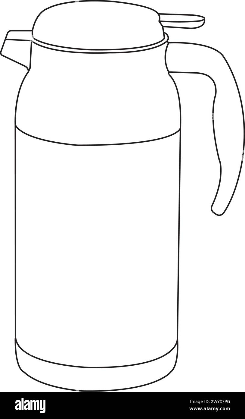 Disegno dell'illustrazione del vettore dell'icona thermos Illustrazione Vettoriale