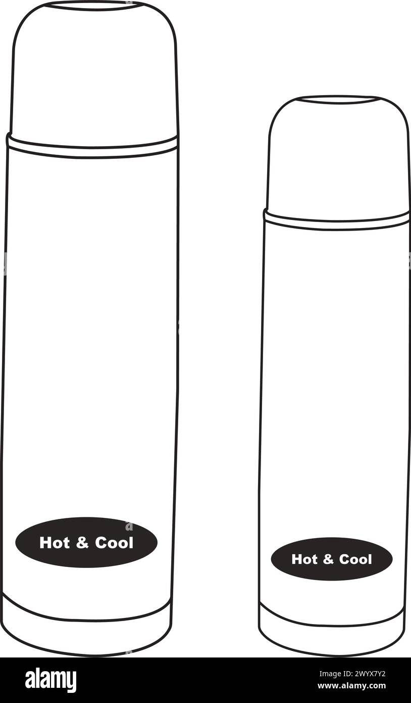 Disegno dell'illustrazione del vettore dell'icona thermos Illustrazione Vettoriale