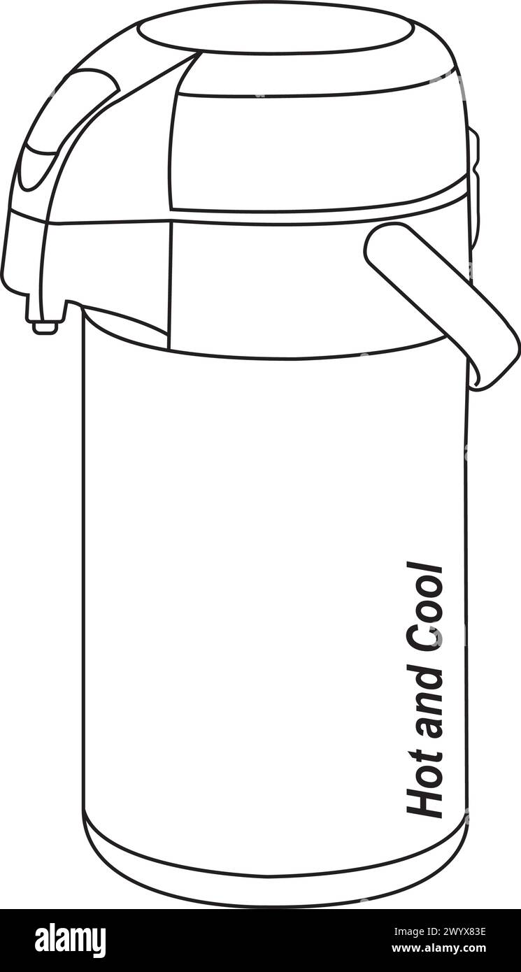 Disegno dell'illustrazione del vettore dell'icona thermos Illustrazione Vettoriale
