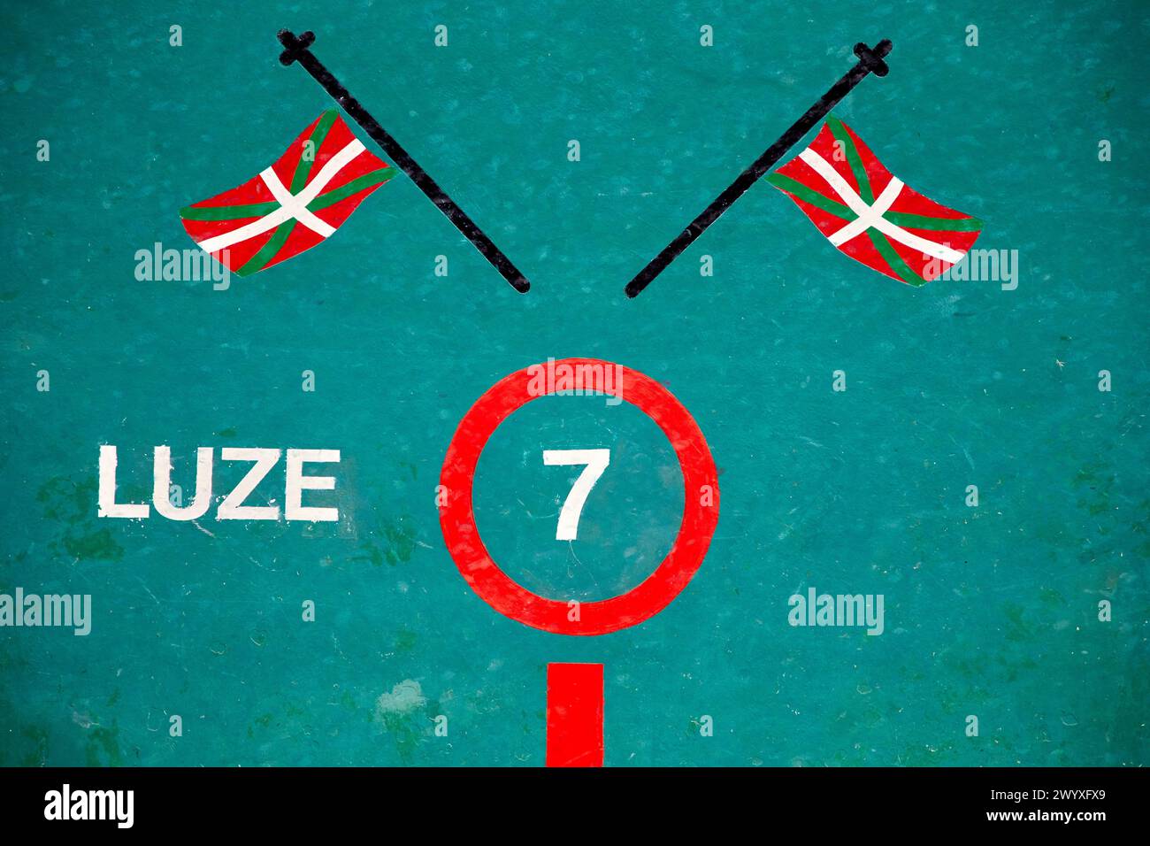 Pelota basca, Frontón Beotibar, Tolosa, Gipuzkoa, Paesi Baschi, Spagna, EuropeFrontón Beotibar, Tolosa, Gipuzkoa, Paesi Baschi, Spagna, Europa. Foto Stock