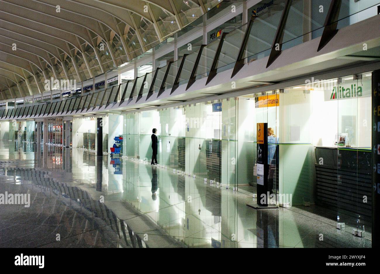 Hall. Aeroporto Loiu, da Santiago Calatrava. Bilbao. Euskadi. Spagna. Foto Stock