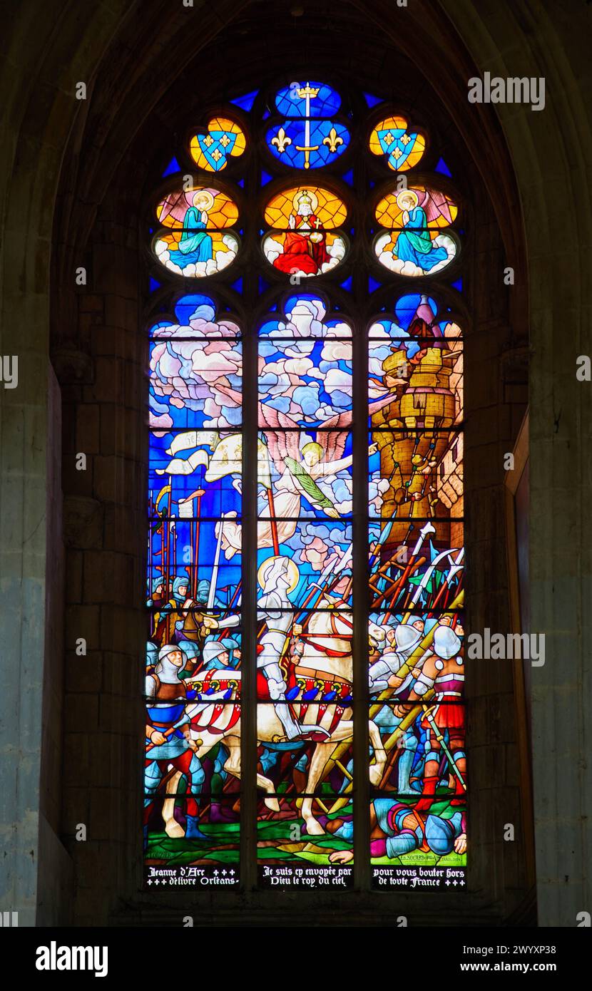 Cattedrale Saint-Etienne, Auxerre, Yonne, Borgogna, Borgogna, Francia, Europa. Foto Stock