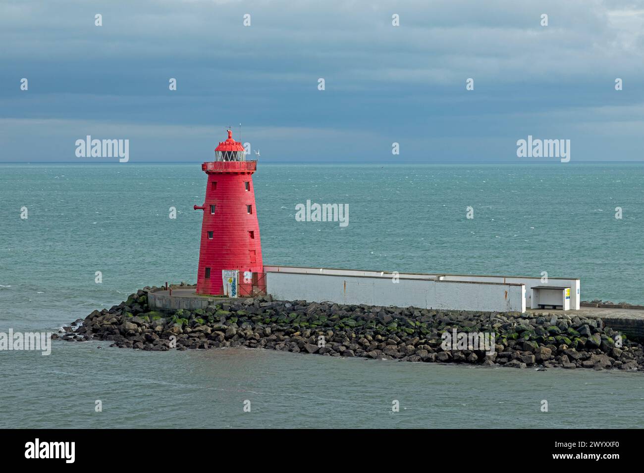 Faro, ingresso al porto, Dublino, Repubblica d'Irlanda Foto Stock