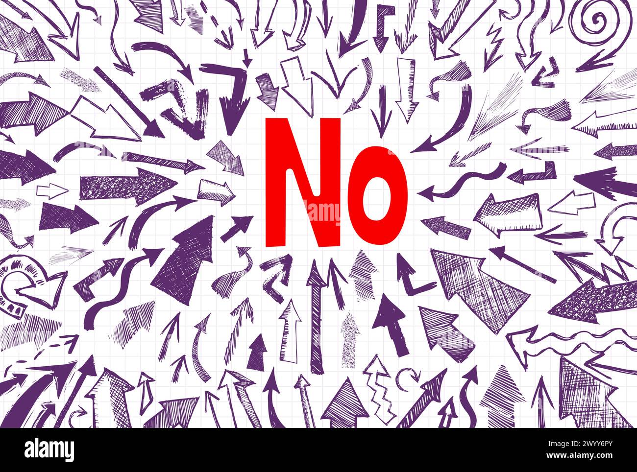 Frecce disegnate a mano che puntano al n. Fatto a mano, non illustrato ai Vector Illustrazione Vettoriale