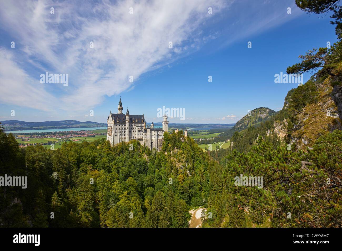 Il Castello di Neuschwanstein in Baviera, Germania Foto Stock