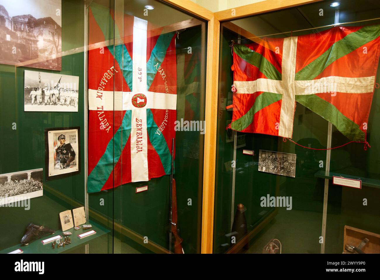 Mostra sulla guerra civile spagnola nel 1936, Museo del nazionalismo basco, Fondazione Sabino Arana, Artea, Vizcaya, Paesi Baschi, Spagna. Foto Stock