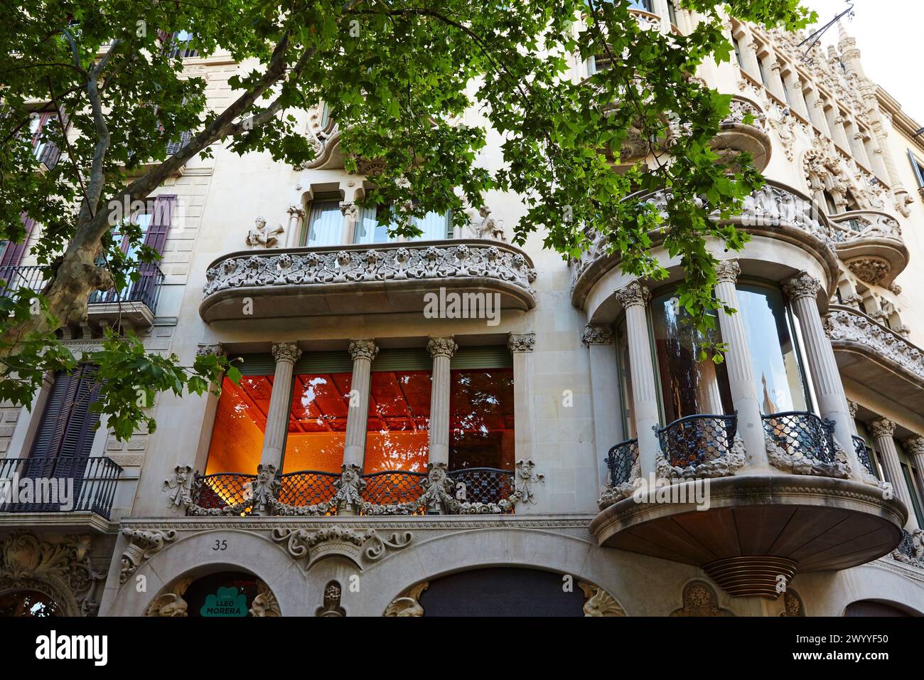 Casa Lleó Morera (1902-1906) di Lluís Domènech i Montaner. Passeig de Gracia. Barcellona. Catalogna. Spagna. Foto Stock