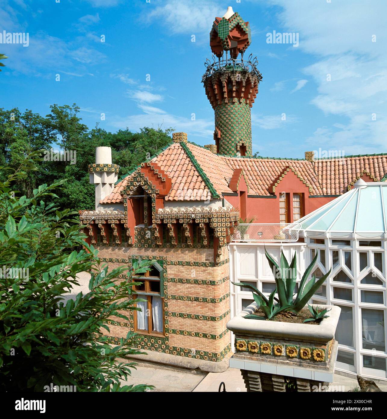 El Capricho di Gaudí (costruito nel 1885). Comillas. Cantabria, Spagna. Foto Stock