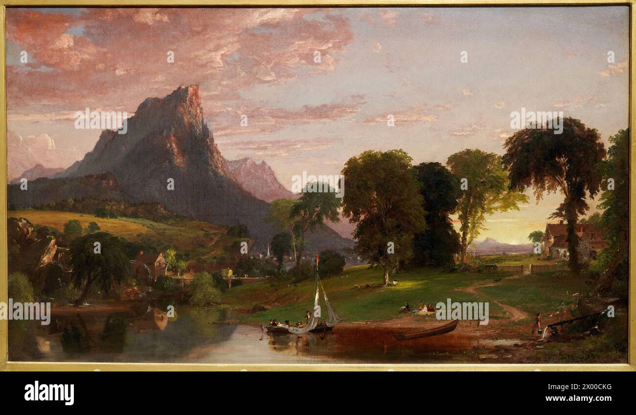 Jasper Francis Cropsey, (1823-1900), Vista vicino Sherburne, Chenango. Contea, New York, 1853. Foto Stock