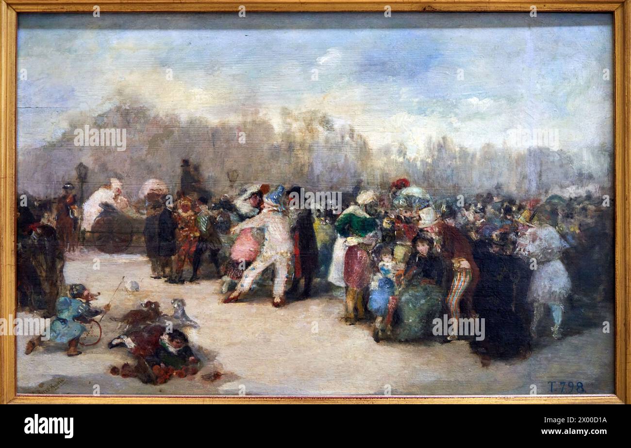 Antonio Perez Rubio, (Navalcarnero, Madrid, 1822 - 1888), Carnevale di Madrid (Stampa), c. 1887, Museo delle Belle Arti, Museo Bellas Artes, Oviedo, Asturie, Spagna. Foto Stock