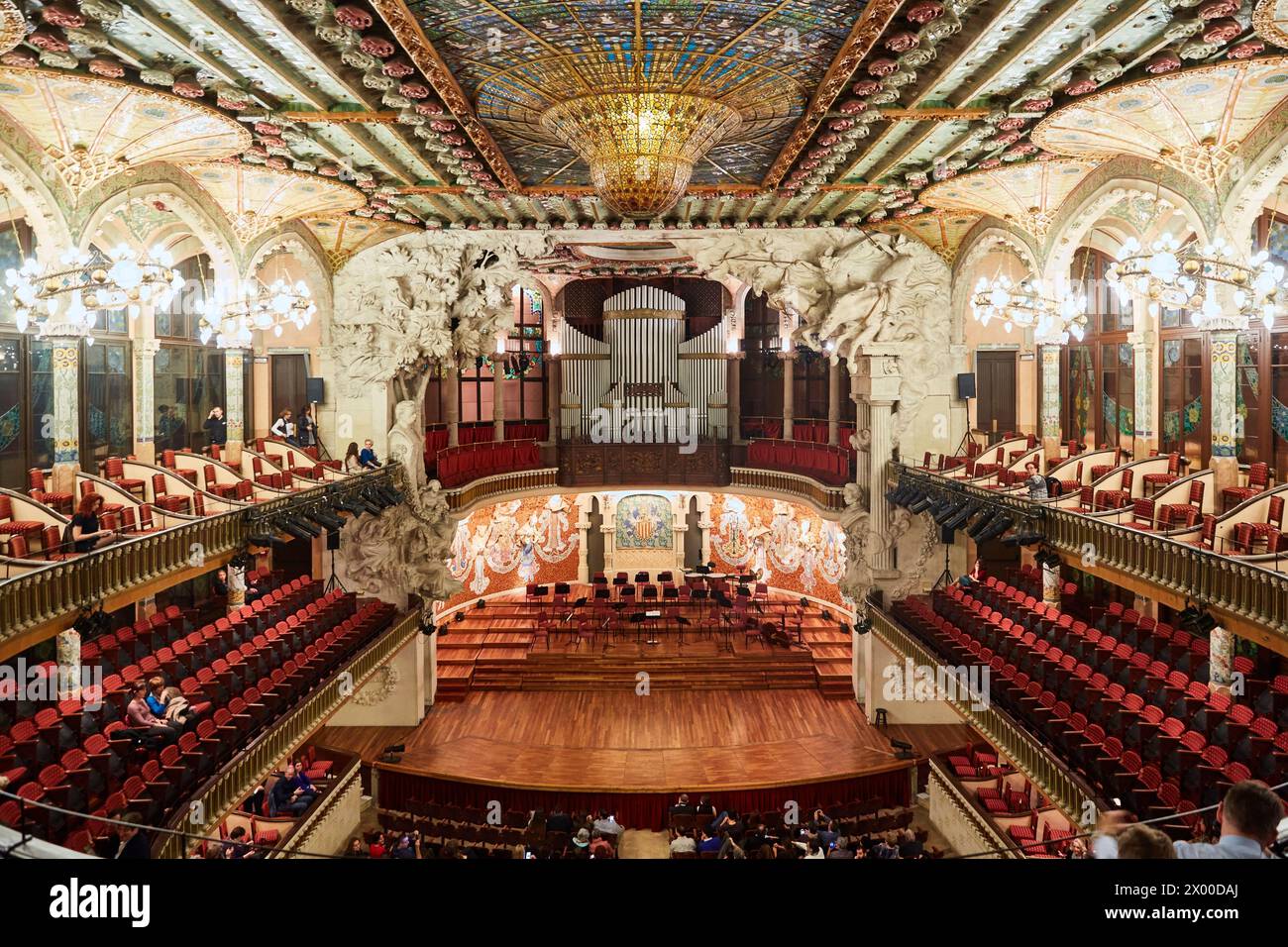 Il Palau de la Musica Catalana e da Lluis Domenech i Montaner, Barcellona. La Catalogna. Spagna. Foto Stock