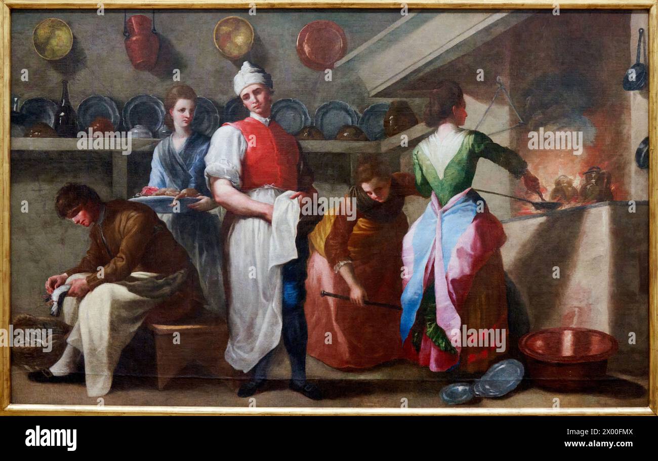 Ramón Bayeu, (Saragozza, 1744 - Aranjuez, 1793), la cucina, c. 1780, Museo delle Belle Arti, Museo Bellas Artes, Oviedo, Asturie, Spagna. Foto Stock