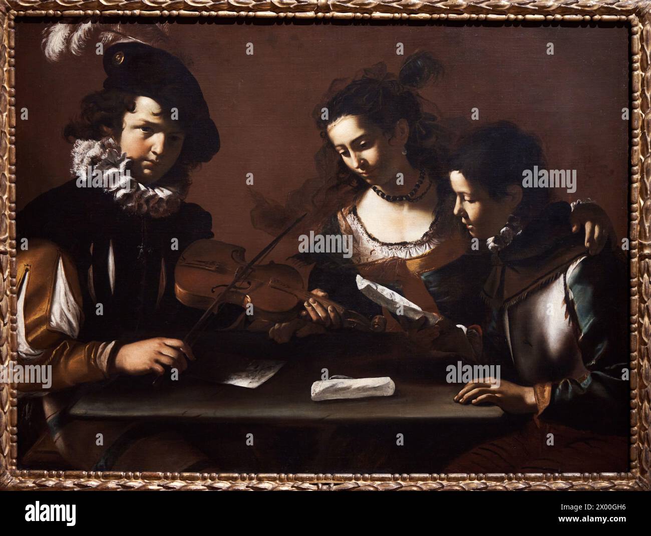 Mattia preti, Taverna, 1613, la Valletta, 1699, The Concert, 630-1635. Foto Stock