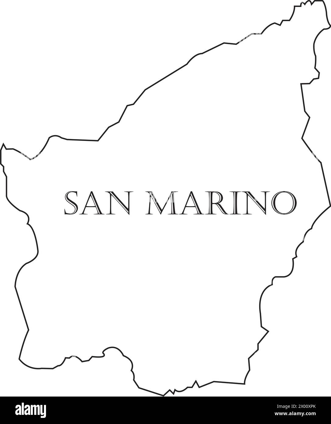Illustrazione vettoriale del logo della mappa di San Marino Design semplice Illustrazione Vettoriale
