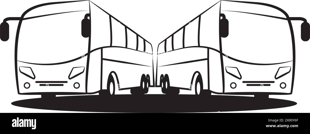 disegno del logo dell'illustrazione vettoriale dell'icona degli autobus Illustrazione Vettoriale