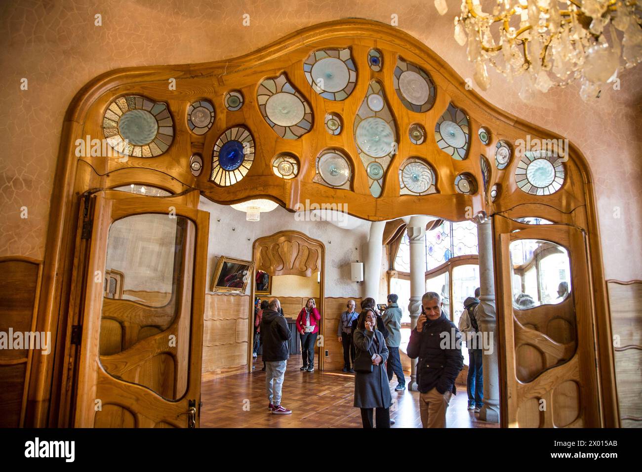 Barcellona: Casa Batlló, modernista, progettata dall'architetto Gaudí Foto Stock