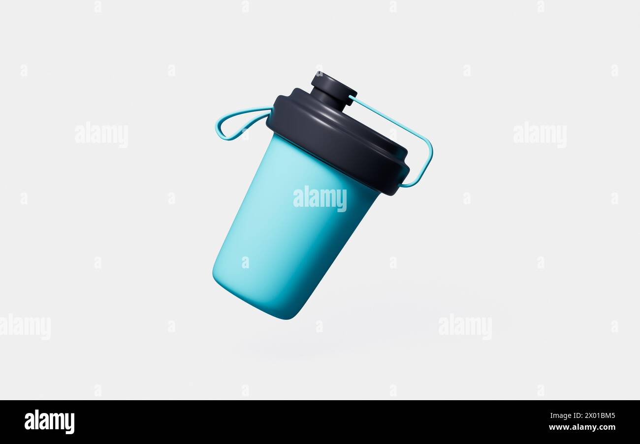 Tazza cartoni animati, tazza sportiva, tazza da caffè, rendering 3D. illustrazione 3d. Foto Stock