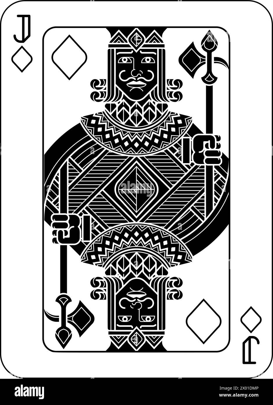 Mazzo di carte da gioco, Jack of Diamonds Design Illustrazione Vettoriale