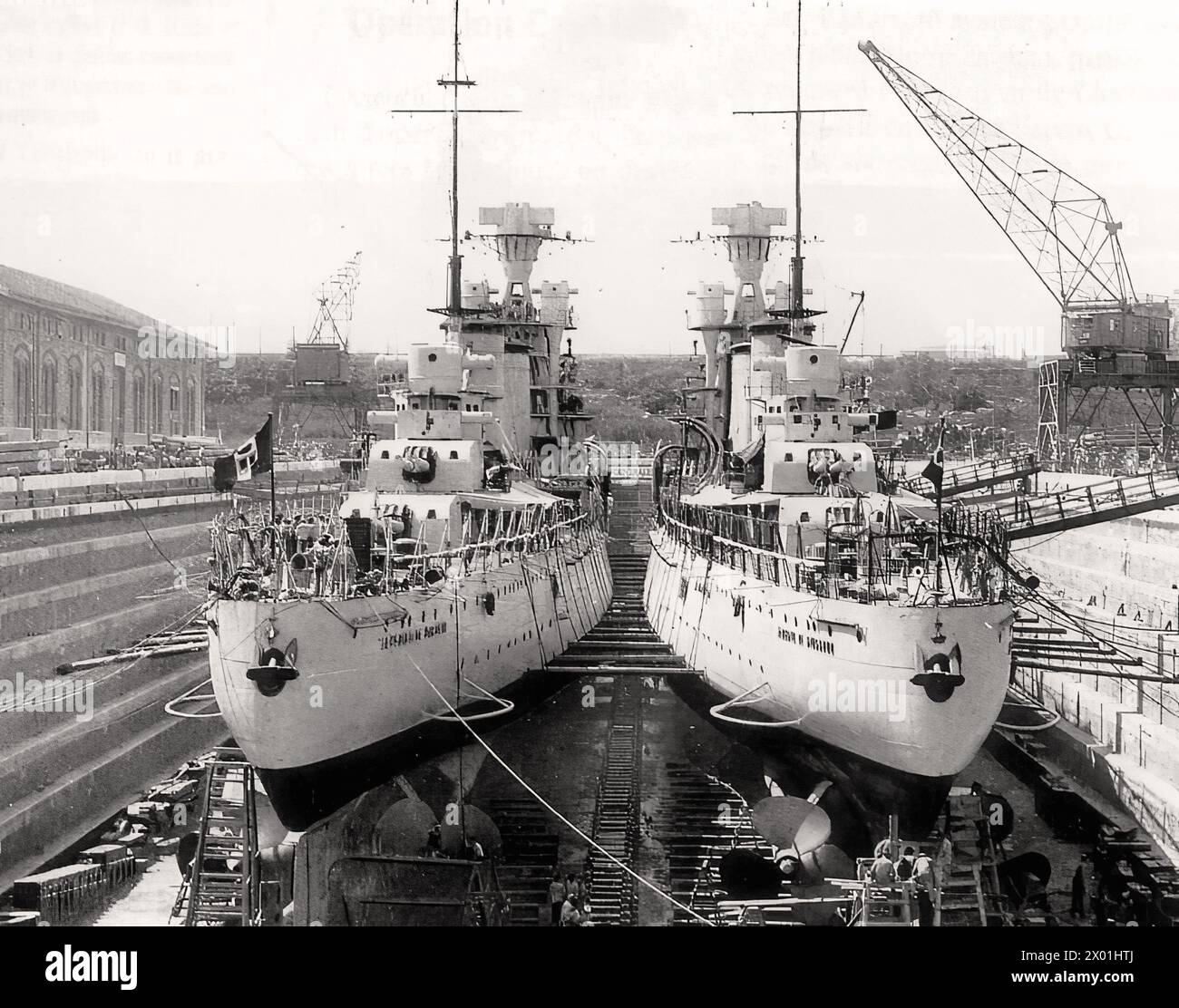 Alberico da Barbiano & Alberto di Giussano - fotografie di navi da guerra d'epoca - fotografo sconosciuto Foto Stock