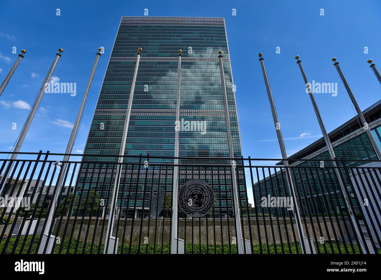 L'edificio del Segretariato delle Nazioni Unite a Manhattan, New York Foto Stock