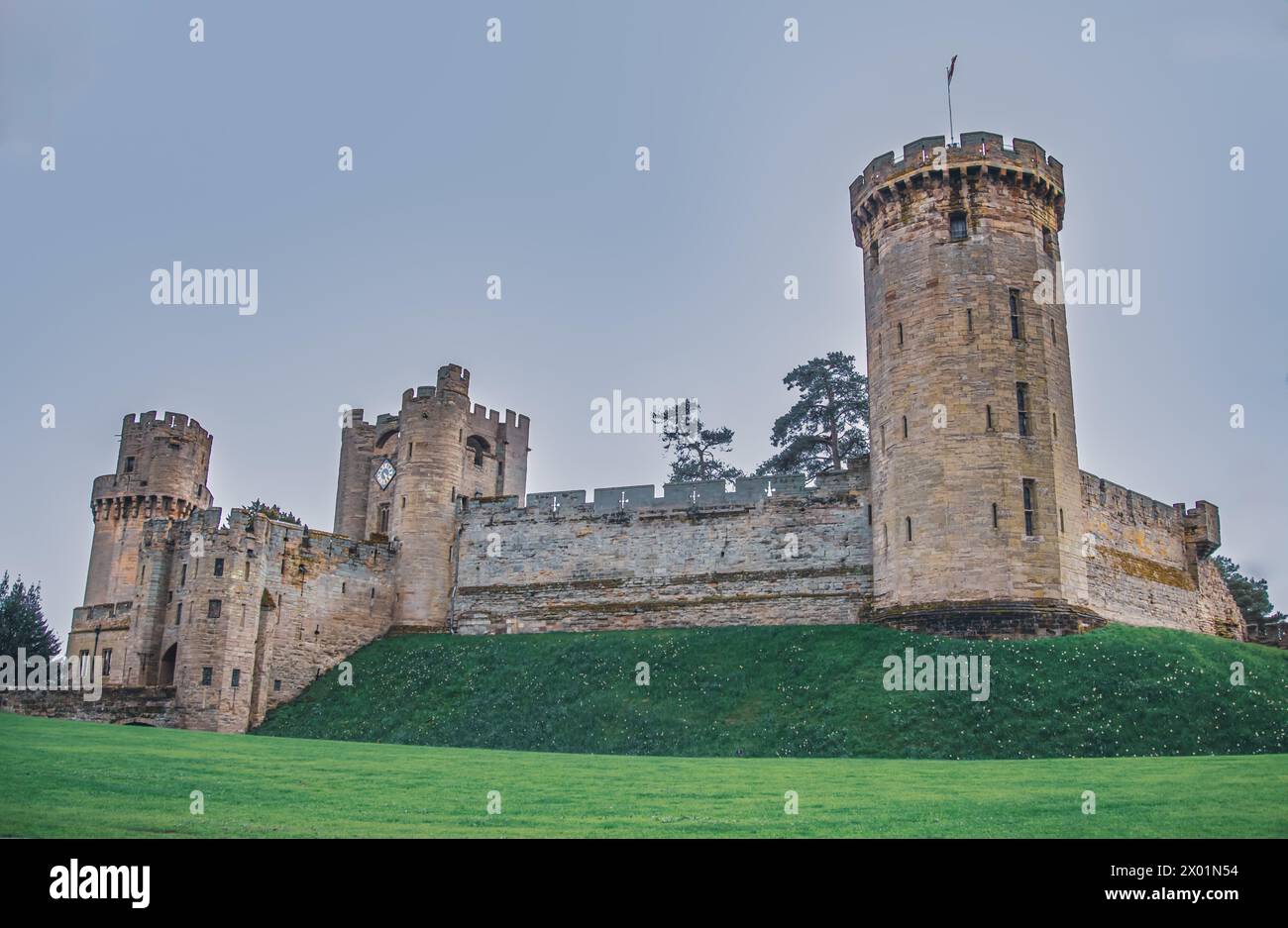 Castello di Warwick in primavera Foto Stock