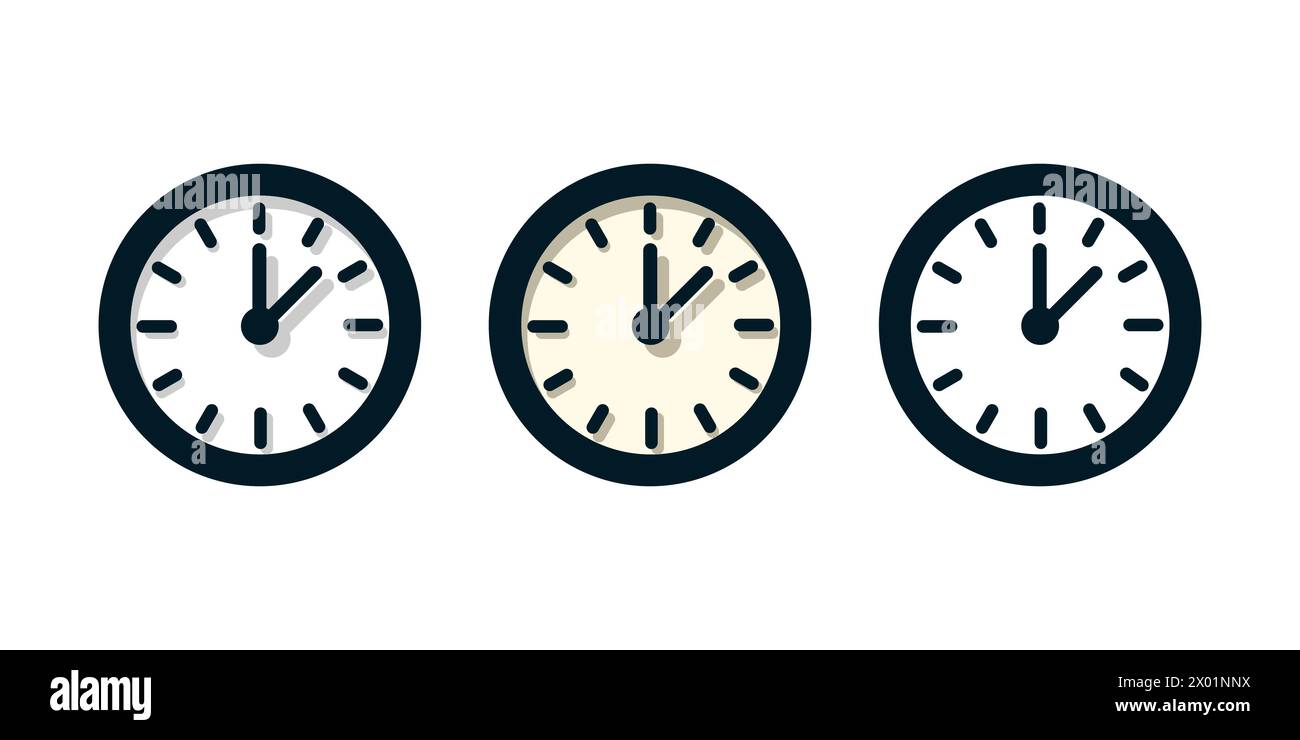 Icona orologio , illustrazione vettoriale design piatto. Illustrazione Vettoriale