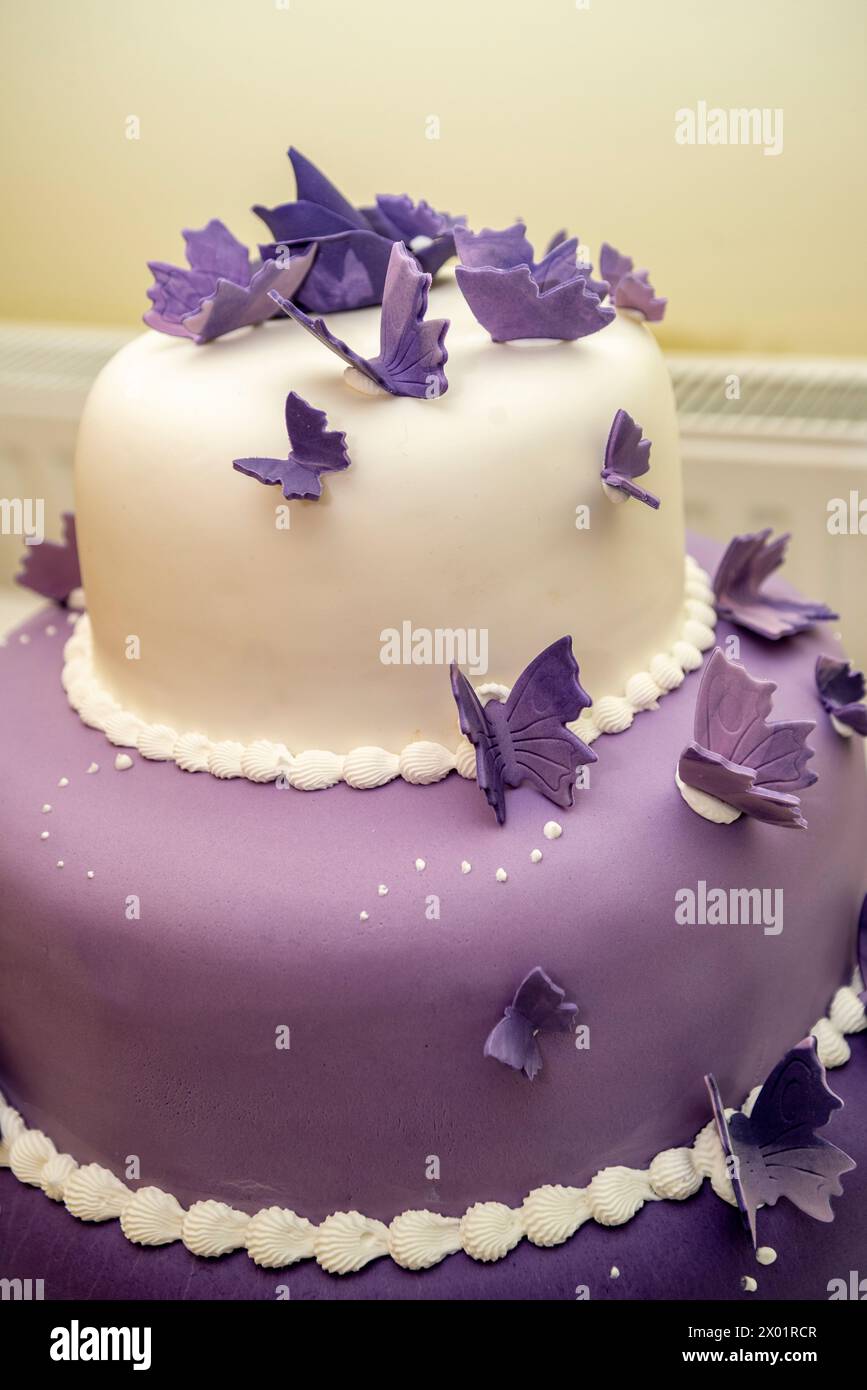Torta nuziale - dettaglio Foto Stock