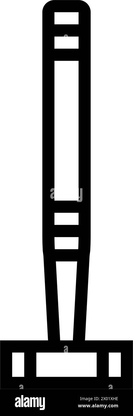 illustrazione vettoriale dell'icona della linea di gioco del croquet di mazzuolo Illustrazione Vettoriale