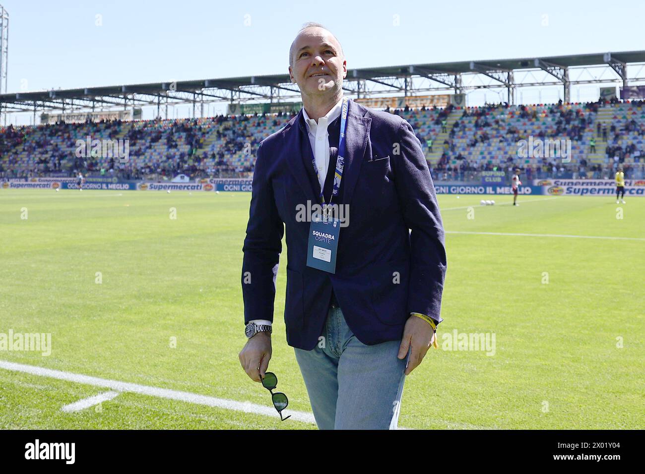 Joey saputo Presidente del Bologna FC prima della partita di serie A tra il Frosinone calcio e il Bologna FC allo stadio Benito stirpe di Frosinone (Italia), 7 aprile 2024. Foto Stock