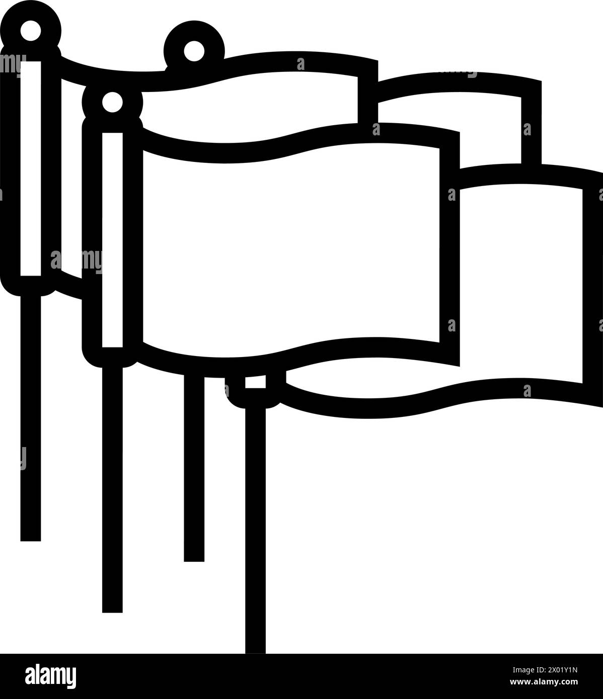 illustrazione vettoriale dell'icona della linea di gioco del croquet d'angolo Illustrazione Vettoriale