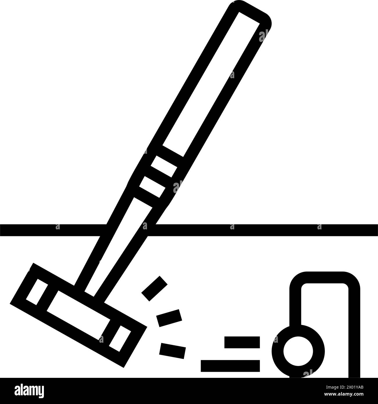illustrazione vettoriale dell'icona della linea di gioco del croquet Illustrazione Vettoriale