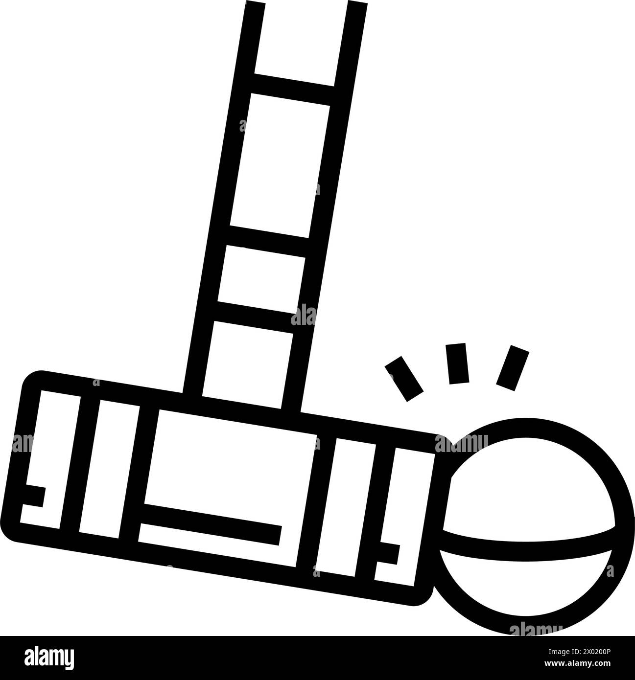 illustrazione vettoriale dell'icona della linea di gioco del croquet Illustrazione Vettoriale