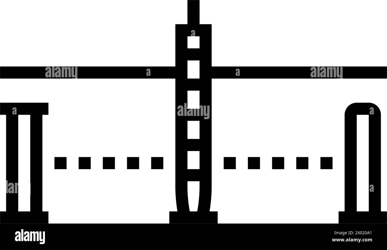 illustrazione vettoriale dell'icona della linea di gioco del croquet della puntata al centro Illustrazione Vettoriale
