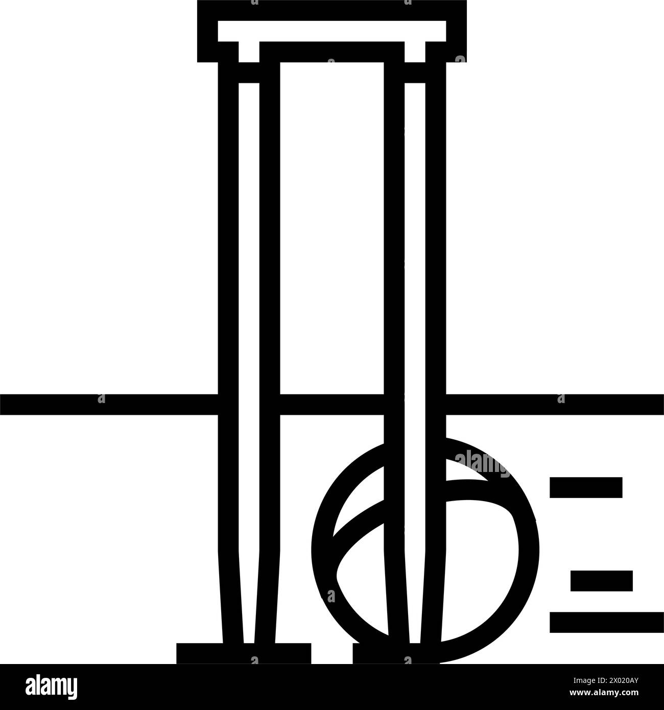 illustrazione vettoriale dell'icona della linea di gioco del croquet rover Illustrazione Vettoriale