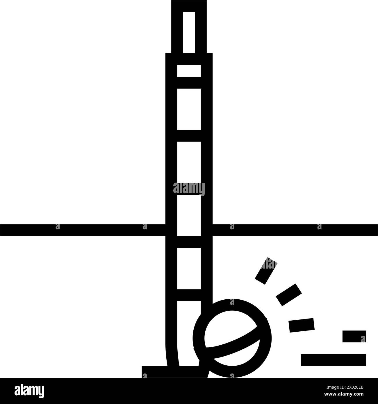 illustrazione vettoriale dell'icona della linea di gioco del croquet Illustrazione Vettoriale