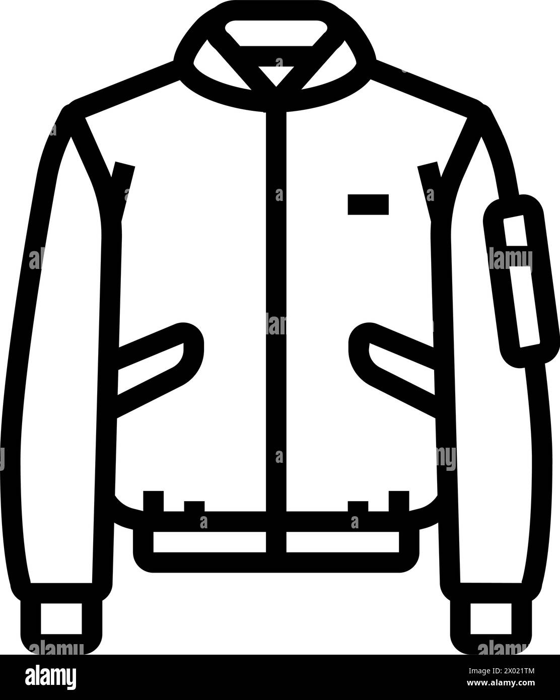 bomber giacca streetwear cloth fashion line icon illustrazione vettoriale Illustrazione Vettoriale