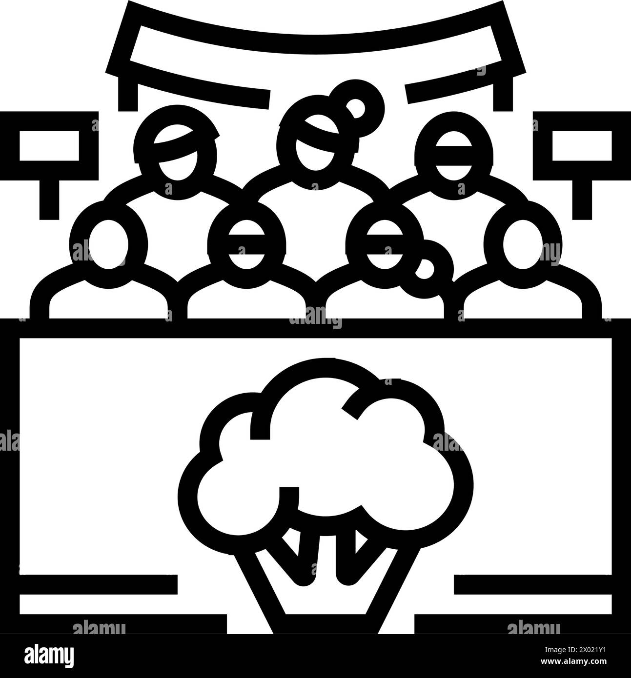 illustrazione vettoriale dell'icona della linea alimentare vegana attiva Illustrazione Vettoriale