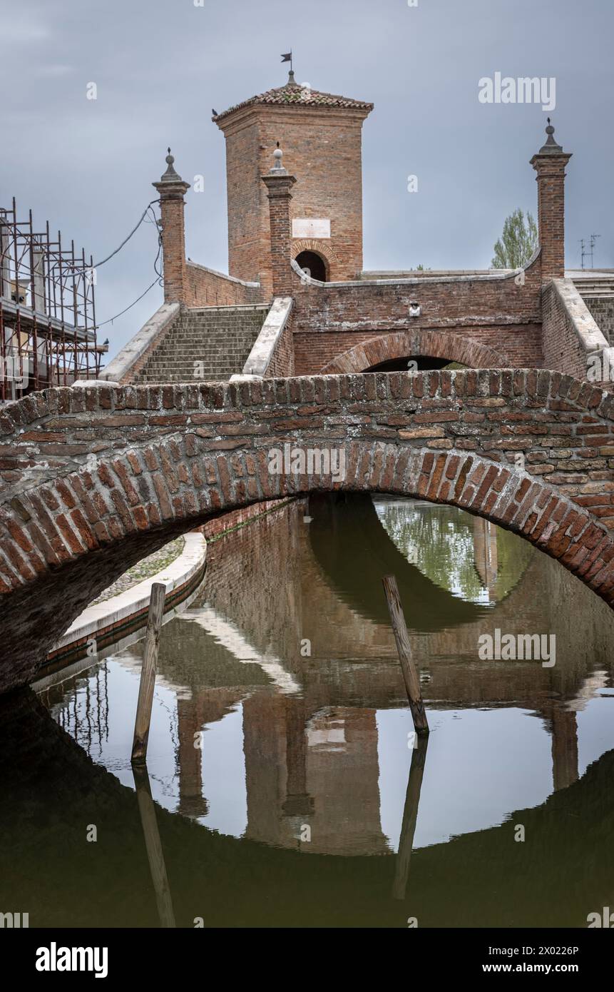 Comacchio è una città e stato dell'Adria, in provincia di Ferrara, nella regione Emilia-Romagna in Italia Foto Stock