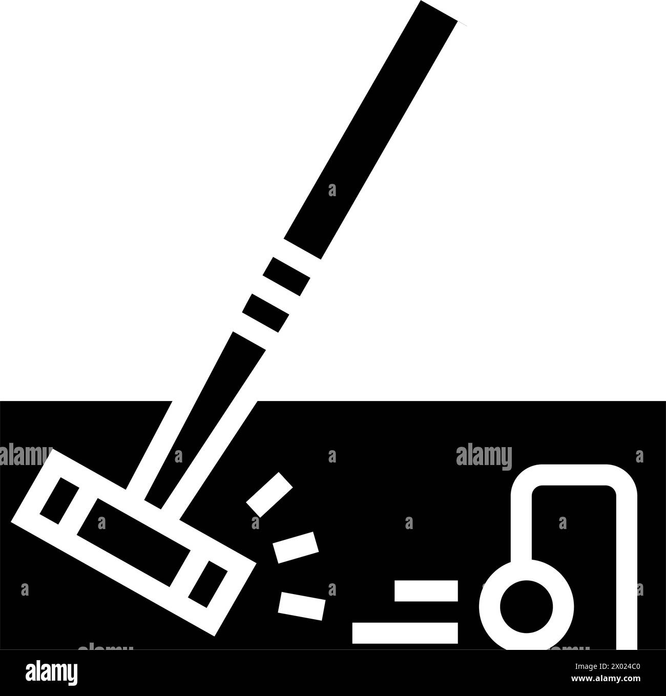 illustrazione vettoriale dell'icona del glifo del gioco del croquet Illustrazione Vettoriale