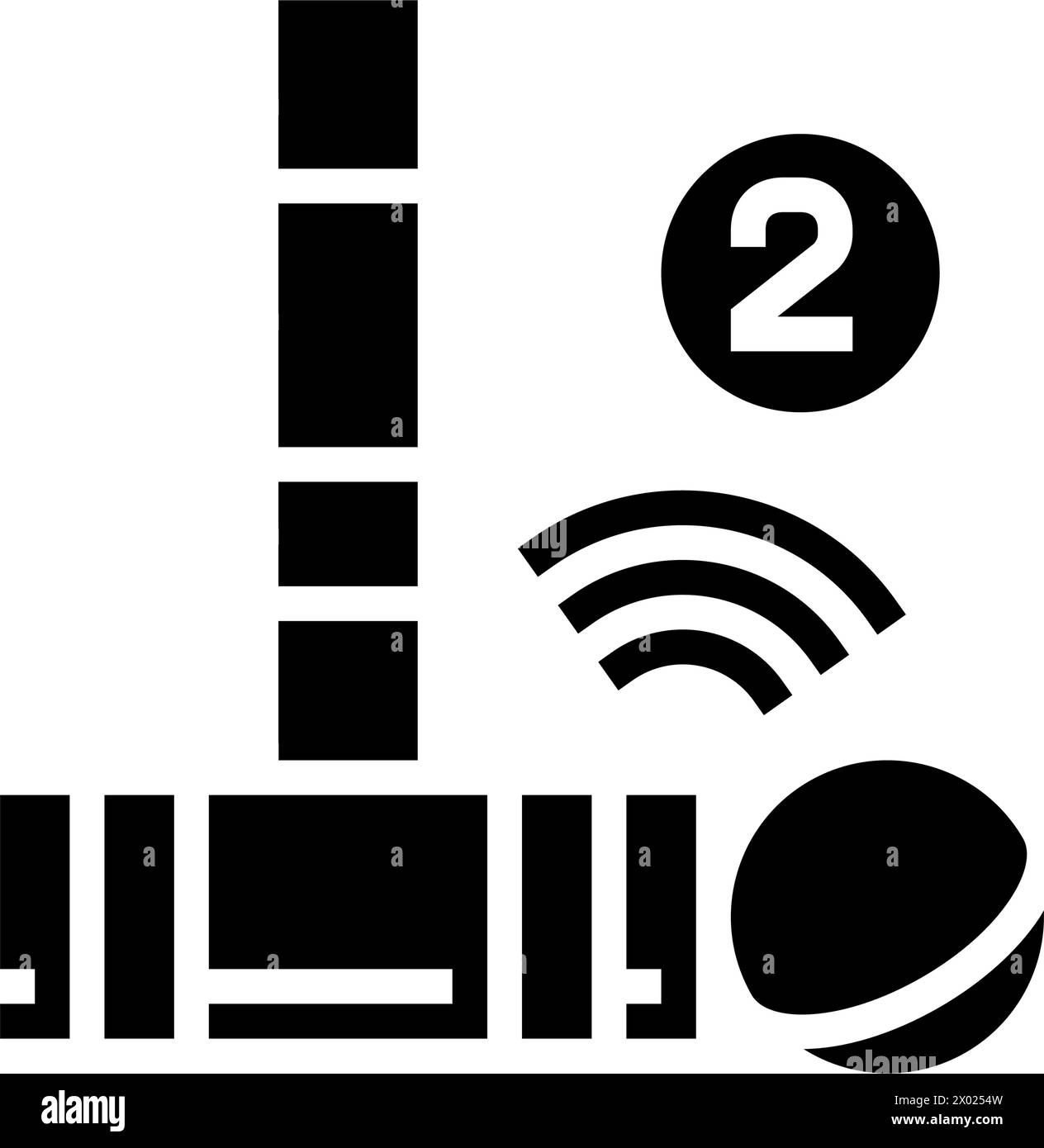 immagine vettoriale dell'icona del glifo del gioco del croquet Illustrazione Vettoriale