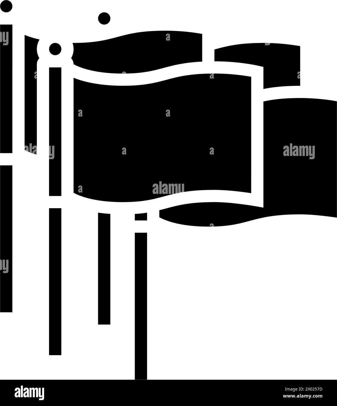 illustrazione vettoriale dell'icona del glifo del gioco del croquet d'angolo Illustrazione Vettoriale